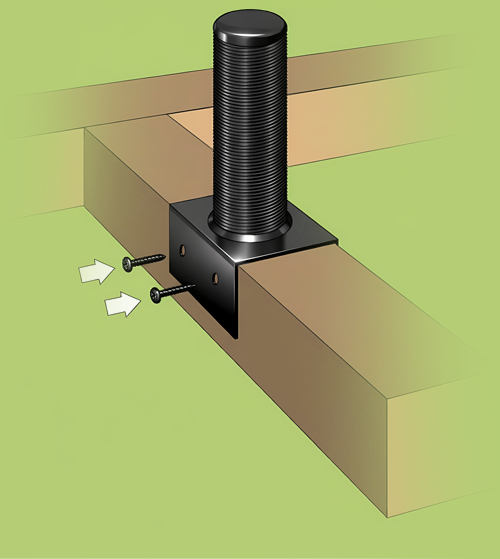 Attach the Swift Leveller Flexi heads to the timber frame