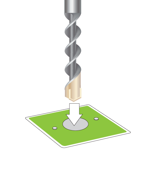 Move the frame and drill the centre holes in the ground