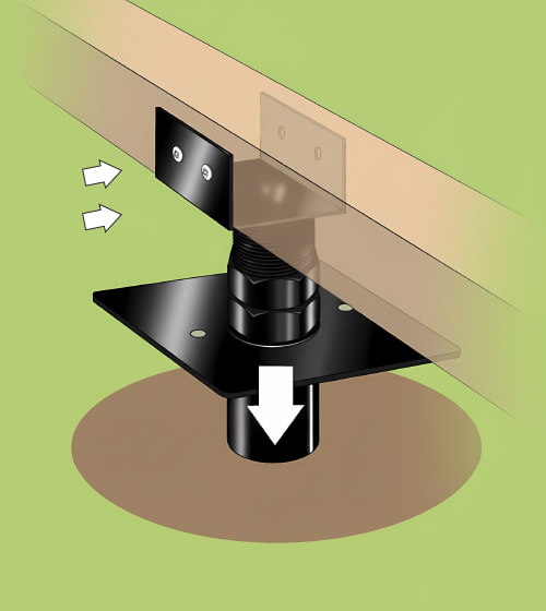 Insert the base plates and fix the U-channels under the frame