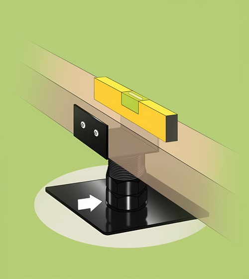 Adjust the heads and secure the frame at the required height